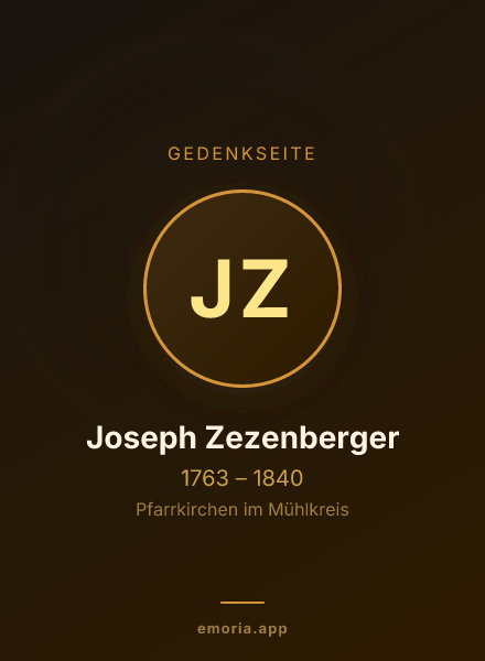 Gedenkportrait von Joseph Zezenberger