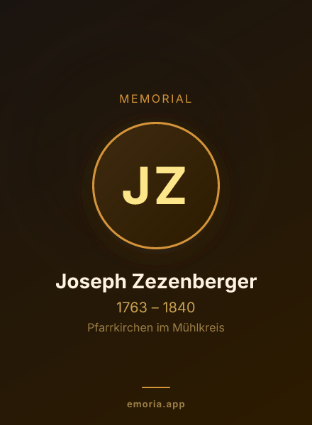 Memorial portrait of Joseph Zezenberger
