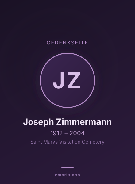 Gedenkportrait von Joseph Zimmermann