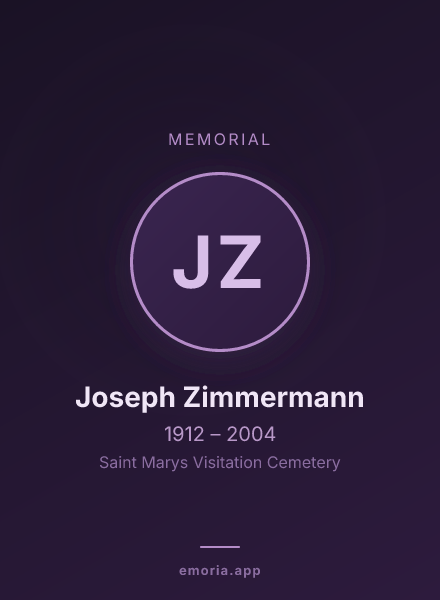 Memorial portrait of Joseph Zimmermann