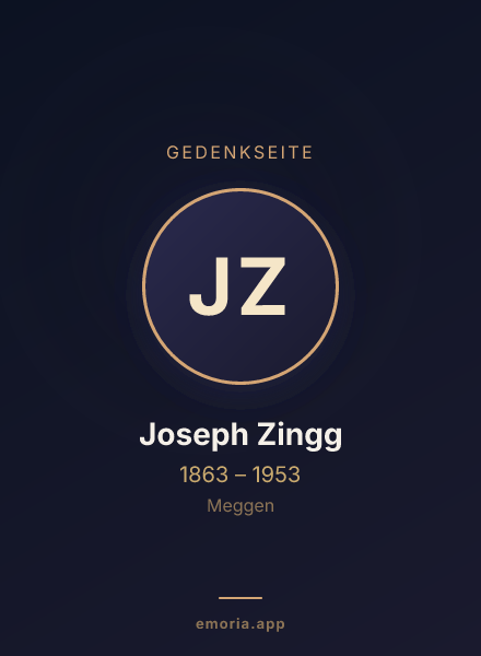 Gedenkportrait von Joseph Zingg