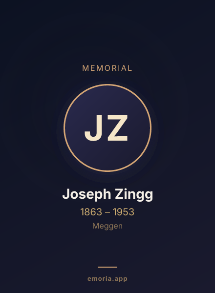 Memorial portrait of Joseph Zingg