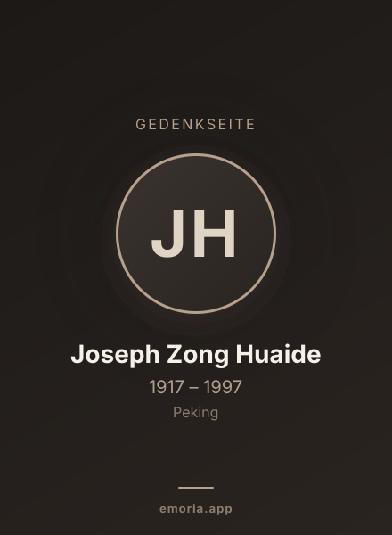 Gedenkportrait von Joseph Zong Huaide