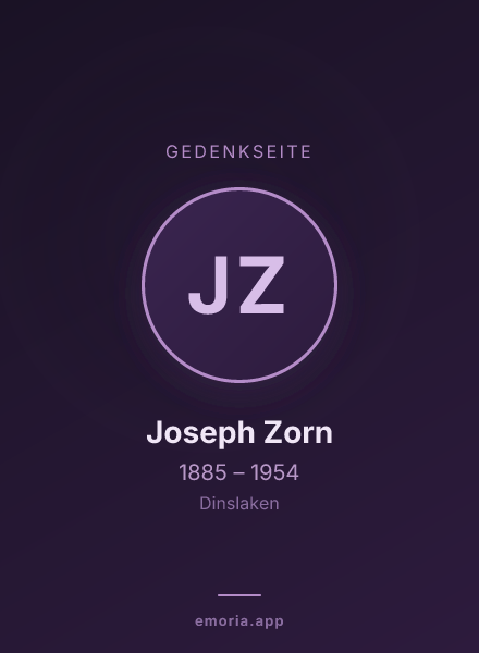 Gedenkportrait von Joseph Zorn