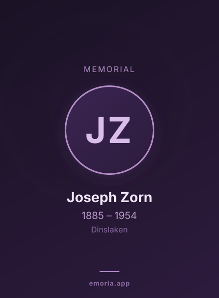 Memorial portrait of Joseph Zorn