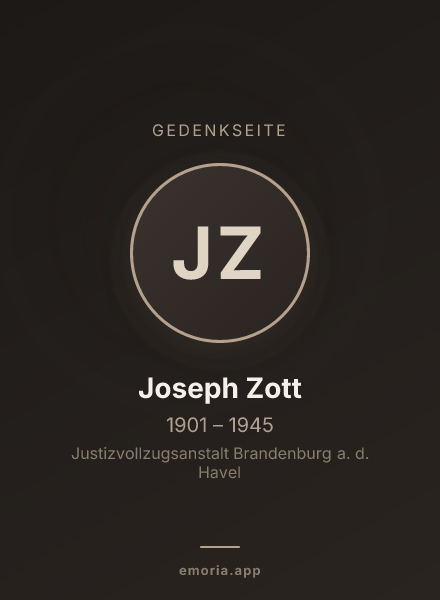 Gedenkportrait von Joseph Zott