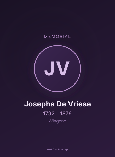 Memorial portrait of Josepha De Vriese