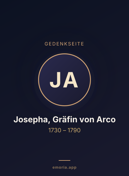 Gedenkportrait von Josepha, Gräfin von Arco