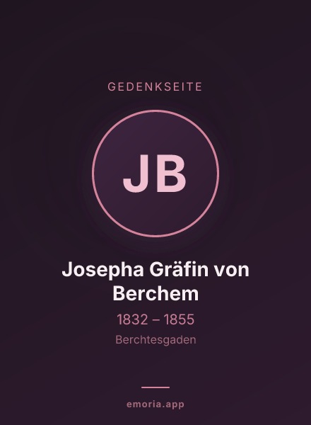 Gedenkportrait von Josepha Gräfin von Berchem