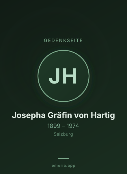 Gedenkportrait von Josepha Gräfin von Hartig