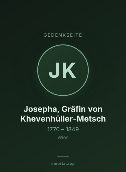 Gedenkportrait von Josepha, Gräfin von Khevenhüller-Metsch
