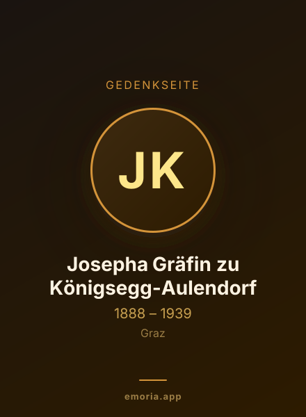 Gedenkportrait von Josepha Gräfin zu Königsegg-Aulendorf
