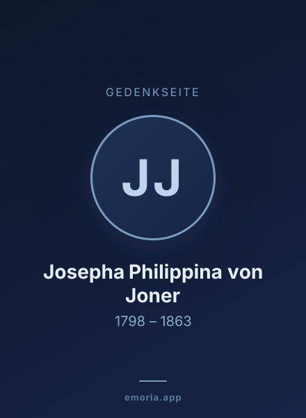 Gedenkportrait von Josepha Philippina von Joner