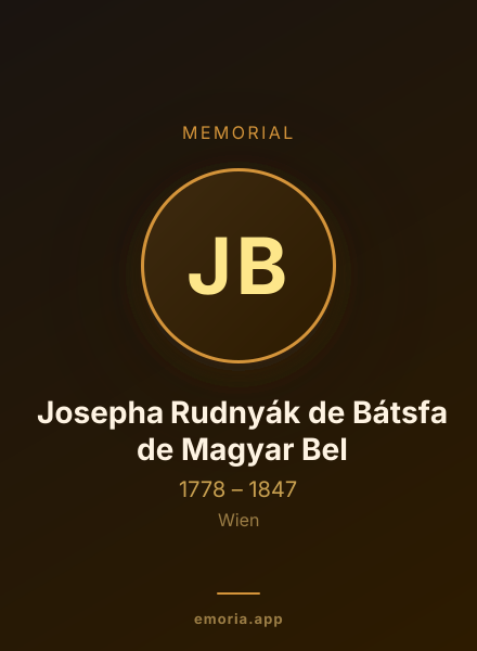 Memorial portrait of Josepha Rudnyák de Bátsfa de Magyar Bel