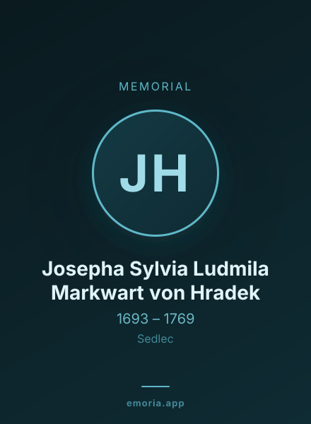 Memorial portrait of Josepha Sylvia Ludmila Markwart von Hradek