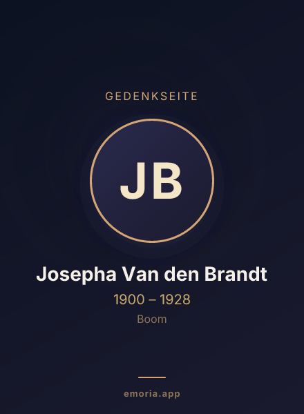 Gedenkportrait von Josepha Van den Brandt
