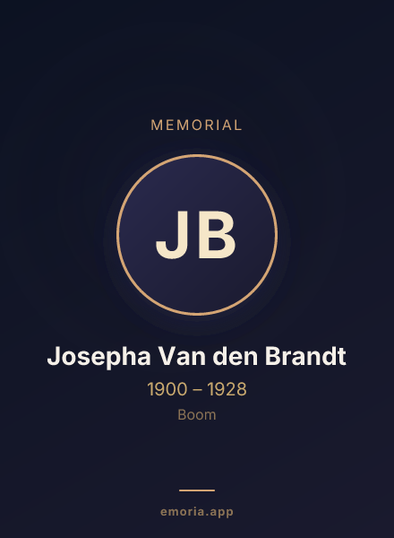 Memorial portrait of Josepha Van den Brandt