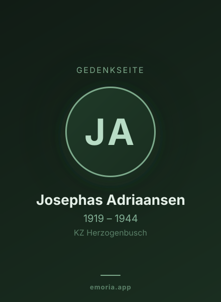 Gedenkportrait von Josephas Adriaansen