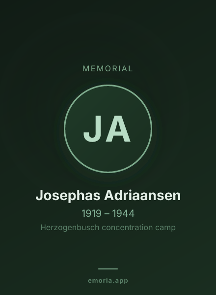 Memorial portrait of Josephas Adriaansen