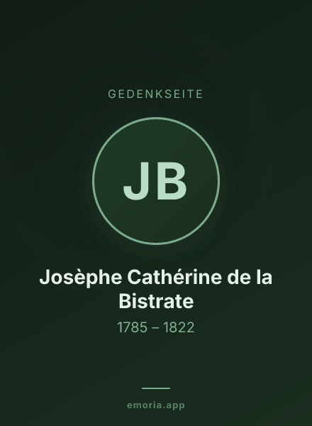 Gedenkportrait von Josèphe Cathérine de la Bistrate