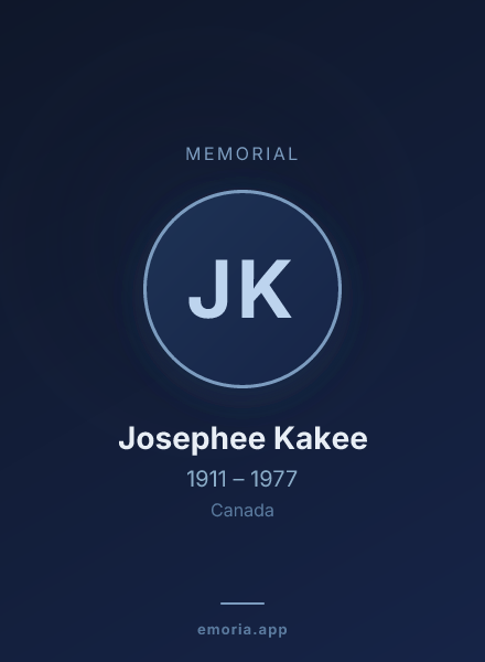 Memorial portrait of Josephee Kakee