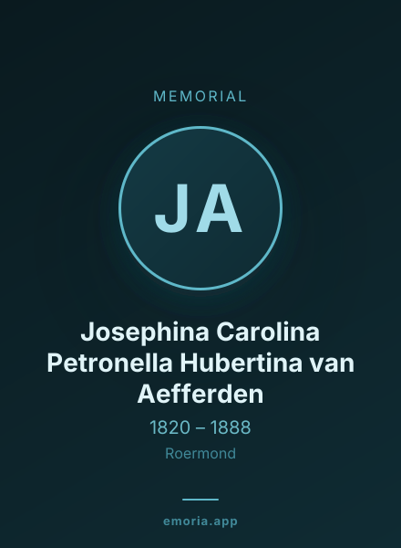 Memorial portrait of Josephina Carolina Petronella Hubertina van Aefferden