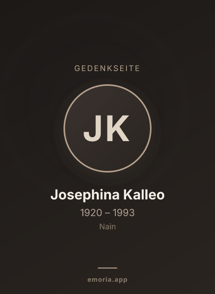 Gedenkportrait von Josephina Kalleo