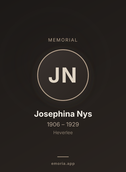 Memorial portrait of Josephina Nys