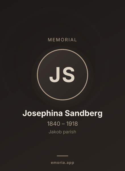 Memorial portrait of Josephina Sandberg