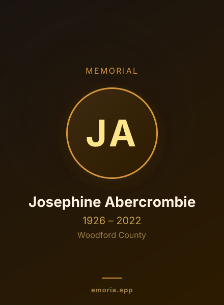Memorial portrait of Josephine Abercrombie