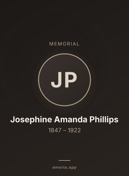 Memorial portrait of Josephine Amanda Phillips