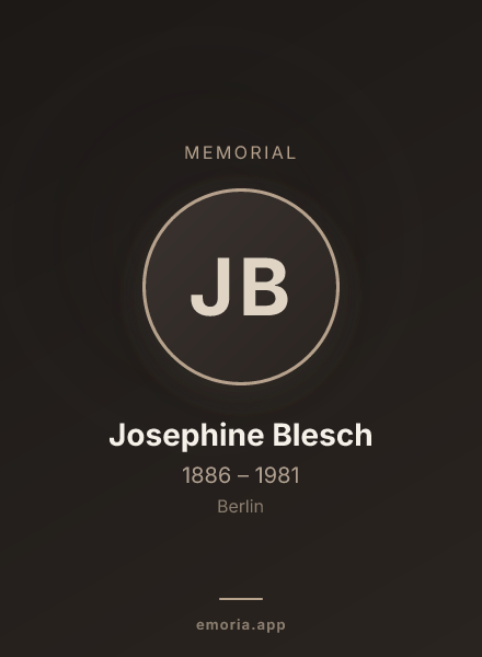 Memorial portrait of Josephine Blesch