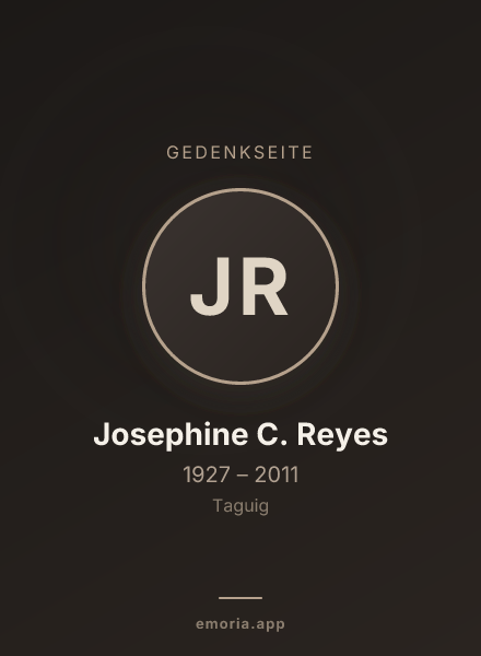 Gedenkportrait von Josephine C. Reyes