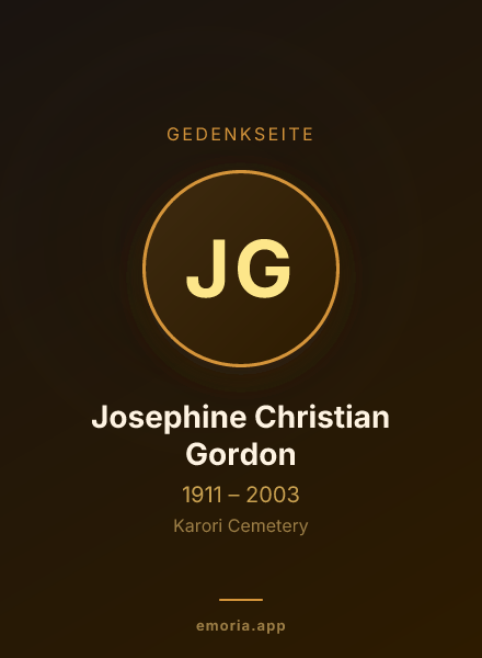 Gedenkportrait von Josephine Christian Gordon