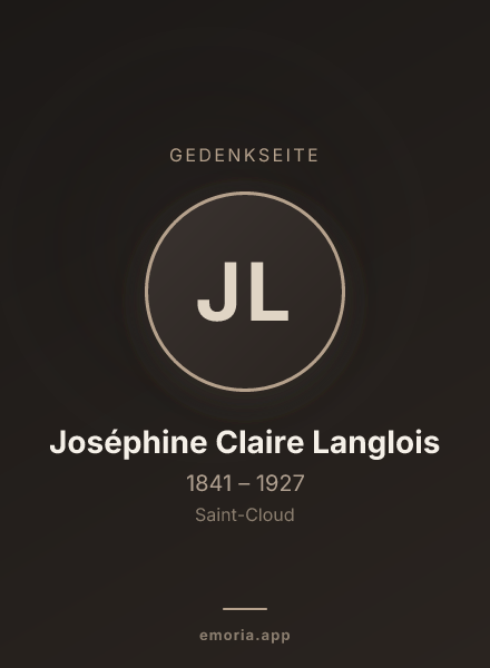 Gedenkportrait von Joséphine Claire Langlois