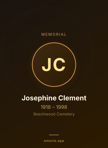 Memorial portrait of Josephine Clement