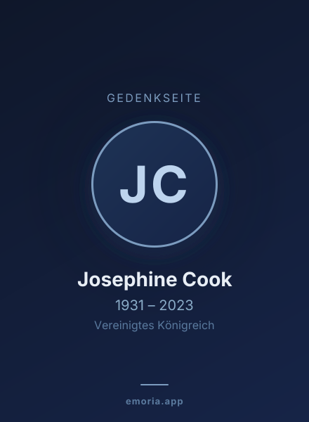 Gedenkportrait von Josephine Cook