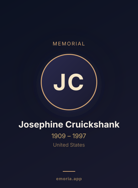 Memorial portrait of Josephine Cruickshank