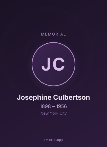 Memorial portrait of Josephine Culbertson