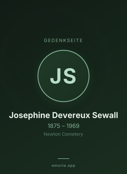 Gedenkportrait von Josephine Devereux Sewall