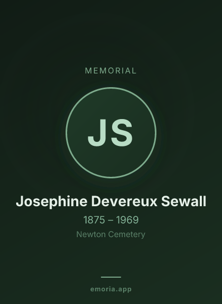 Memorial portrait of Josephine Devereux Sewall