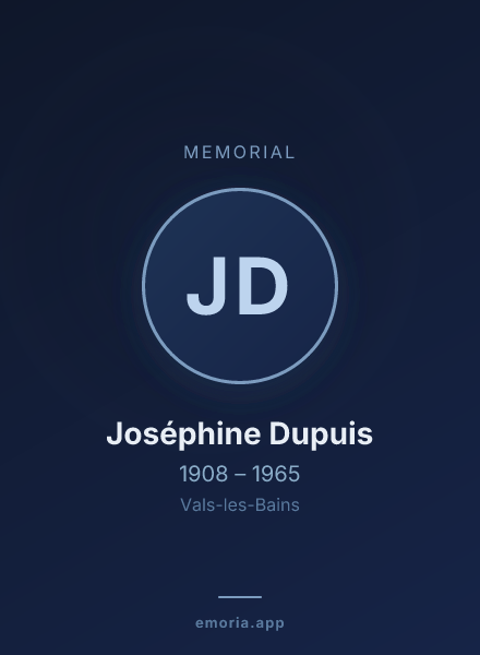 Memorial portrait of Joséphine Dupuis