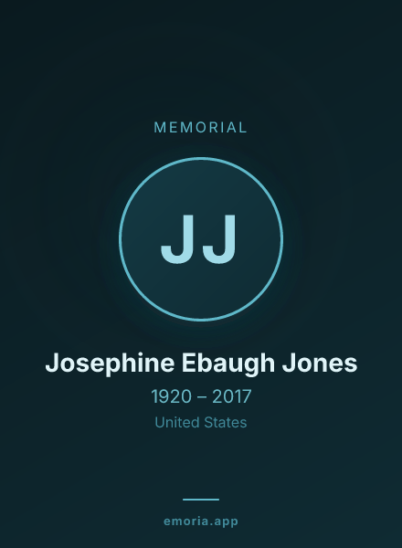Memorial portrait of Josephine Ebaugh Jones