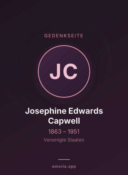 Gedenkportrait von Josephine Edwards Capwell