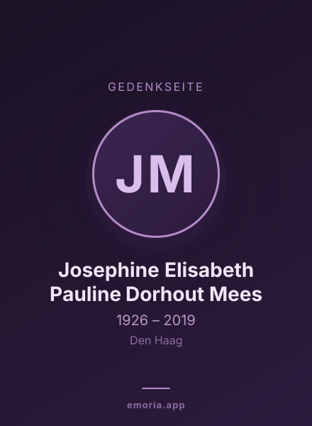 Gedenkportrait von Josephine Elisabeth Pauline Dorhout Mees