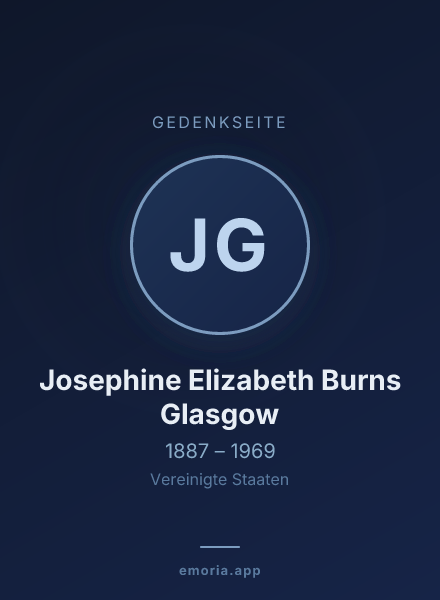 Gedenkportrait von Josephine Elizabeth Burns Glasgow