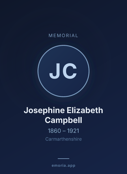 Memorial portrait of Josephine Elizabeth Campbell