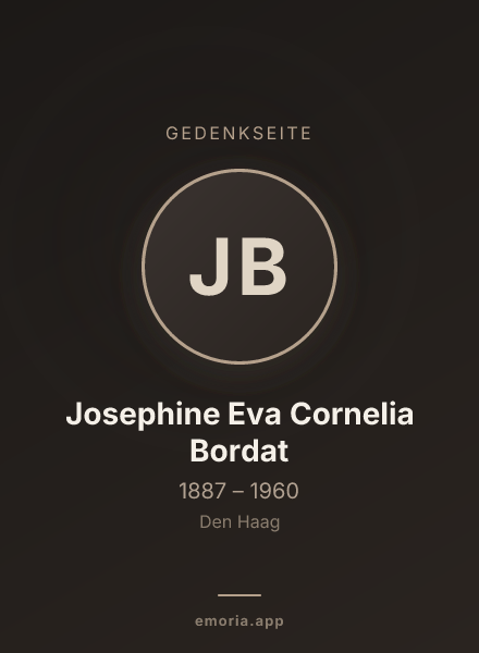 Gedenkportrait von Josephine Eva Cornelia Bordat
