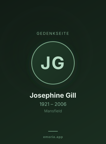 Gedenkportrait von Josephine Gill