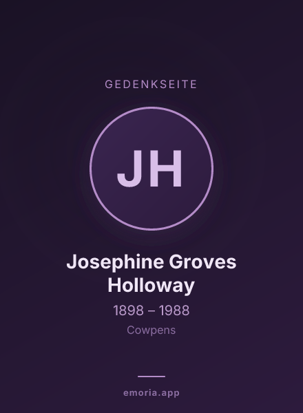 Gedenkportrait von Josephine Groves Holloway